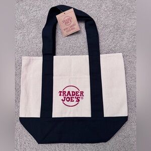 NWT Trader Joe’s Mini Canvas Tote Bag, Dark Blue